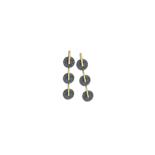 Oxidized Silver & Gold Earrings