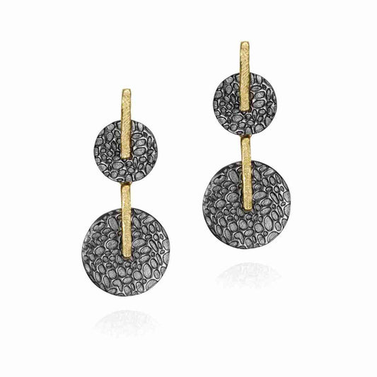 Two Tone Drop Earrings